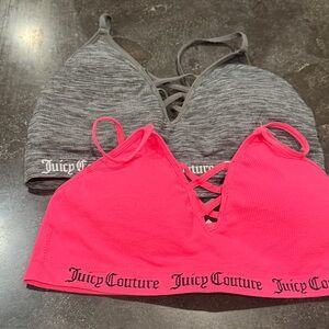 Juicy Couture Charcoal and Hot Pink Bralette Duo
